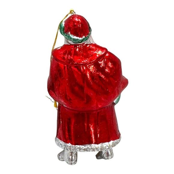 Vintage Santa Claus Playing The Vilolin Christmas Ornament Retro Toy Sack 4" - Picture 2 of 5